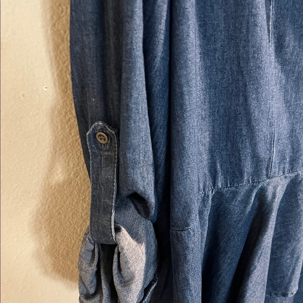 Simply Emma Blue Button-Up Ruffle Top - Picture 4 of 8